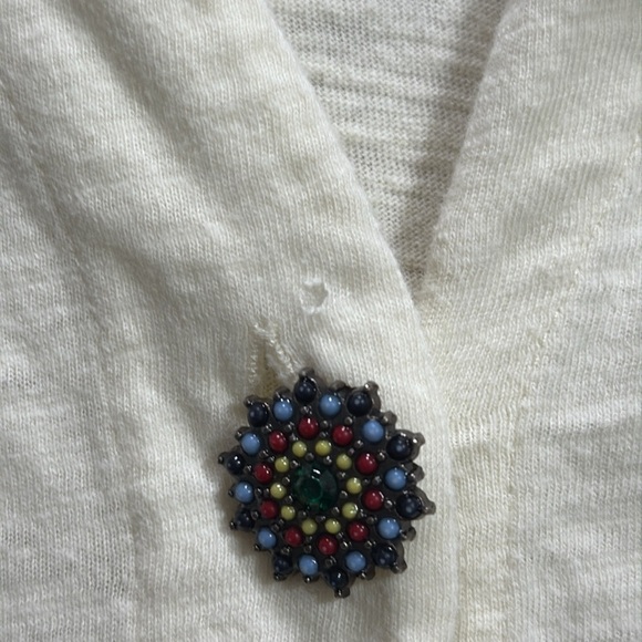 Soft Surroundings Slub cotton tank w embellished buttons women’s SZ 1X Boho Flaw - Picture 4 of 6